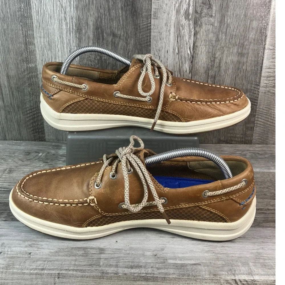 Sperry Top-Sider Mens 9.5 M Leather Boat Shoes Loafers STS15042 Tan Cupsole
